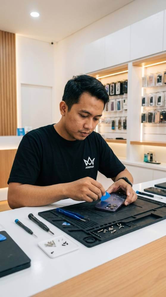 service ganti back glass iphone